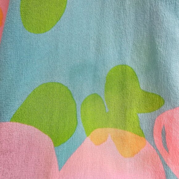 100% Silk Lilly Pulitzer Houston Top, Sorely Blue Mojo, Size Medium, Flaw - Picture 8 of 12